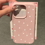 Classic Pink Lychee Case with White Polka Dots for iPhone | Stylish Protection & Durable Design