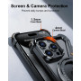 Coque de Protection iPhone sans bordure avec support rotatif, magnétique MagSafe et cadre métal anti-choc
