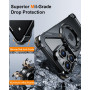 iPhone Protection Case without Borders with Rotating Support, MagSafe Magnetic and Shockproof Metal Frame