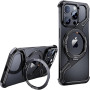 Coque de Protection iPhone sans bordure avec support rotatif, magnétique MagSafe et cadre métal anti-choc