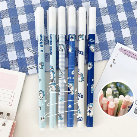 Erasable Ink Pen 0.5mm Purple Bunny Set of 10 Smooth Writing Gel Pens