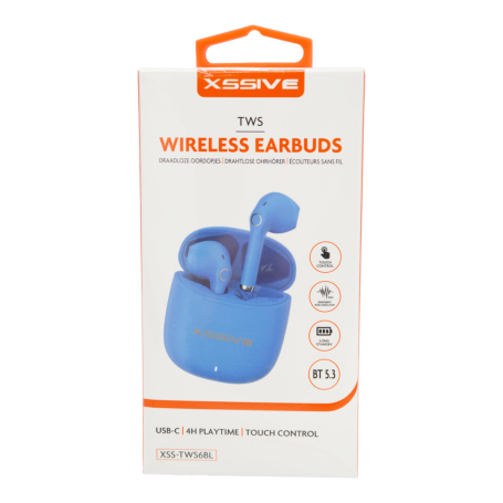 XSSIVE XSS-TWS6GR Bluetooth Earphones + Charging Case - Blue