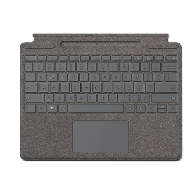 Microsoft Signature Platinum Keyboard with Stand for Surface Pro | Sleek QWERTZ Keyboard for Enhanced Productivity