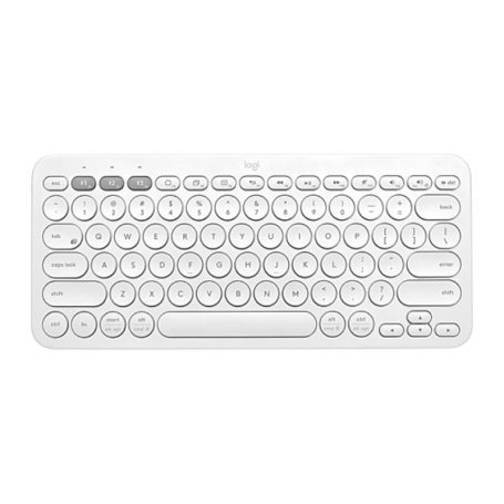 Logitech K380 Multi-Device Bluetooth Keyboard - QWERTY - Spanish Layout - White