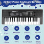 Kids Electronic Piano 37 Keys Multi-Function Black | Rechargeable with Charger & Microphone