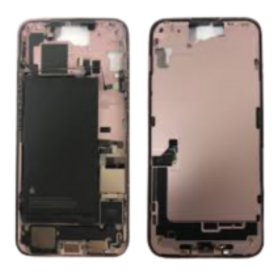 Chassis iPhone 15 sans Vitre Arrière avec Batterie Rose eSIM US Grade AB - Pièce d'Origine Démonte pour Réparation de Qualité