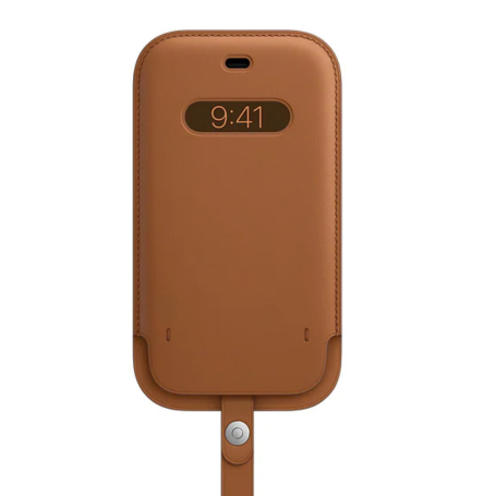 Leather Apple Sleeve with MagSafe for iPhone 12/12 Pro Bronze | Premium Protection and Style
