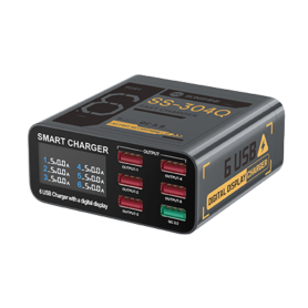 SUNSHINE SS-304Q Intelligent Lightning Charger Gray - Fast USB Charging for Devices