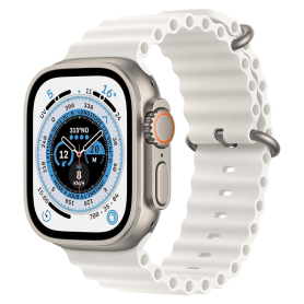 Apple Watch Ultra Cellulaire Titane 49mm Bracelet Océan Blanc Grade A avec Boîte et Accessoires Prix Compétitif