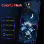 Coque de Protection Lumineuse Fleur de Nuit avec Câble pour iPhone - Design Élégant et Pratique