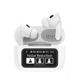 Devia ANC TWS Pro4 Wireless Bluetooth Earbuds with Display White - Premium Sound and Style