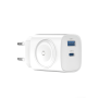 Gan 22W PD QC Wireless Watch Charger 2-in-1 Devia Ultra1 EU White - Fast & Efficient Charging Solution
