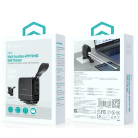 Devia Global 45W Multifunctional PD + QC Charger Black - Fast Charging Power Adapter