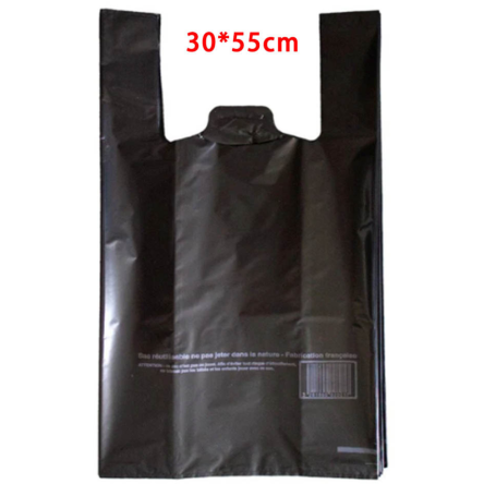 Plastic Shoulder Bag 30x16x55cm Black King 55 Pack of 500 - Durable & Convenient for Retail and Grocery