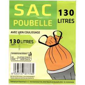 Bulk Pack Garbage Bags with Drawstrings 130L 120 Pcs - SP130 Durable and Convenient Disposal Solution