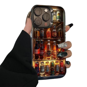 Premium PC Protective Case for iPhone - Beer in the Refrigerator Design | Durable & Stylish Cover