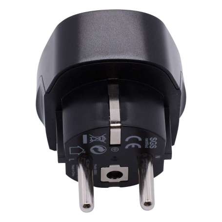 Adaptateur Prise UK vers EU Noir - Puissance Max 3250W 13A 250V - Achat Sécurisé en Ligne