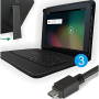 Techmade 9.7" Tablet Protective Case with Keyboard and Stand Black | Micro-USB Connection