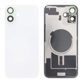 Back Glass, Rear Cover - IPhone 16 Plus Back Glass White With MagSafe (Large Hole) No Logo, wholesale price