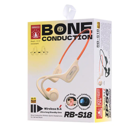 Earphones, Headphones - Remax RB-S18 Wireless Bone Conduction Sports Earphones - Orange, wholesale price