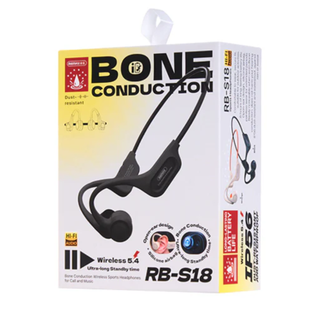 Earbuds, Headphones - Remax RB-S18 Wireless Bone Conduction Sports Earphones - Black, wholesale price