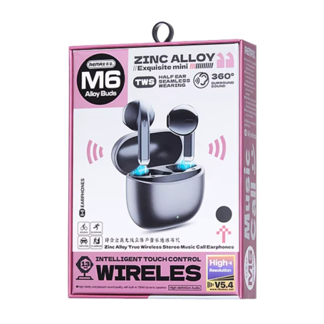 Earphones, Bluetooth Headphones - Remax AlloyBuds M6 Wireless Earbuds - Silver, wholesale price