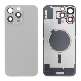 Back Glass, Rear Cover - IPhone 16 Pro Max Titanium Natural Back Glass With MagSafe (Large Hole) No Logo, wholesale price