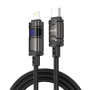 Cable Charger, Power Cord - Type-C Cable for iPhone - Lightning 30W Zinc Alloy Horizontal REMAX C01-CL30W - 1.2M - Black, wholes