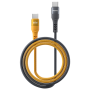 Cable, Charger - Type-C Cable for iPhone - Lightning 30W Glamorous in Braided Aluminum Alloy REMAX CB16(C-L) - 1.2M - Yellow, wh