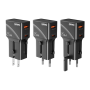 Adaptateur Secteur, Chargeur, Convertisseur - Chargeur GaN Multi Fonctions USB-C 25W REMAX CM03 - UK+EU+US/AU - Noir, prix de gr