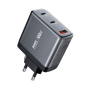 Chargeur, Adaptateur - Chargeur Rapide GaN 100W Type C+USB-A - REMAX U2-ACC100W - EU - Argent, prix de gros.