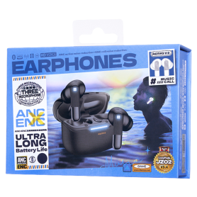 Earbuds, Wireless Headphones - Remax CozyPods JZ02 Three-Micphone ANC+ENC Noise Canceling Wireless Earphones - Black, wholesale
