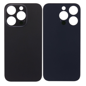 Back Glass, Rear Cover - iPhone 14 Pro Max Titanium Black Back Glass (Large Hole) No Logo, wholesale price