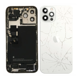 Back Housing, Body - iPhone 13 Pro Max White Complete Chassis - Charging Connector + Battery (Original Disassembled) - Broken, w