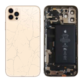 Châssis, Cadre - Châssis Complet iPhone 12 Pro Max Or - Connecteur de Charge + Batterie (Origine Demonté) - Cassé, prix de gros.