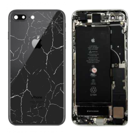 Composants, Pièces détachées - Châssis Complet iPhone 8 Plus Noir - Connecteur de Charge + Batterie (Origine Demonté) - Cassé, p