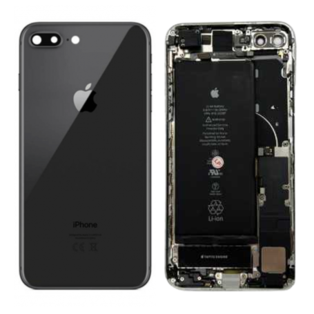 Châssis Complet iPhone 8 Plus Noir - Connecteur de Charge + Batterie (Origine Demonté) Grade B