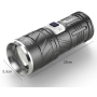 Lampe de Poche Rechargeable 30W Ultra-lumineuse pour Sécurité Extérieure - Noir