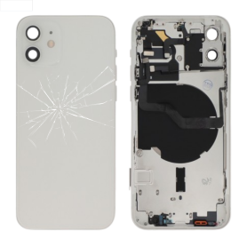 Smartphone Parts - iPhone 12 White Complete Chassis - Charging Connector without Battery (Original Disassembled) - Broken, whole