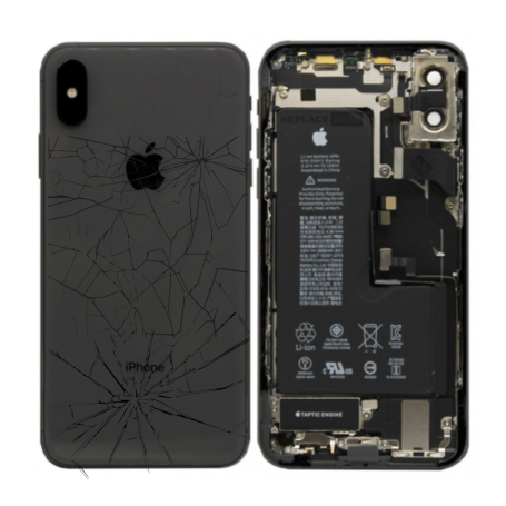 Chassis Complet iPhone XS Max Noir - Connecteur de Charge + Batterie (Origine Demonté) - Cassé
