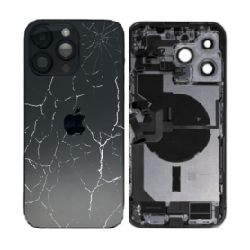 Coque, Cadre - Châssis Complet iPhone 14 Pro Max Noir - Connecteur de Charge - Sans Batterie (Origine Demonté) - Cassé, prix de