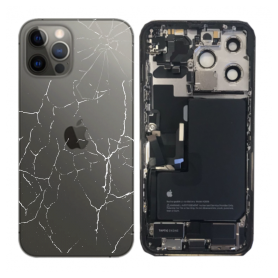 Back Panel, Rear Housing - Back Cover Housing iPhone 13 Pro Graphite - Charging Connector + Battery (Original Dismantled) - Brok