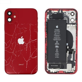 Pièces Détachées, Composants - Châssis Complet iPhone 12 Rouge - Connecteur de Charge + Batterie (Origine Demonté) - Cassé, prix