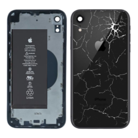 Vitre, Écran - Châssis Complet iPhone XR Noir - Sans Connecteur de Charge + Batterie (Origine Demonté) - Cassé, prix de gros.