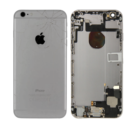 Pièces détachées iPhone - Chassis Complet iPhone 6 Plus Gris - Connecteur de Charge sans Batterie (Origine Demonté) - Cassé, pri
