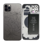 Housing, Frame - iPhone 12 Pro Black Complete Chassis - without Charging Connector + Battery (Original Disassembled) - Broken, w
