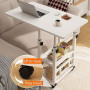 Table d'appoint, Meuble de nuit - Table de chevet mobile et réglable en hauteur 3 Niveaux 80×40×60-85 cm - Marron, prix de gros.