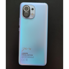 Rear Cover - Xiaomi Mi 11 Rainbow Blue Back Glass Without Black Lens Frame (Original Disassembled) - Grade A, wholesale price