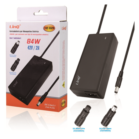 Chargeur, Adaptateur - Chargeur Secteur Gyropode/Trottinettes/Vélo Électriques 84W / 42V / 2A - LinQ T42-5526, prix de gros.