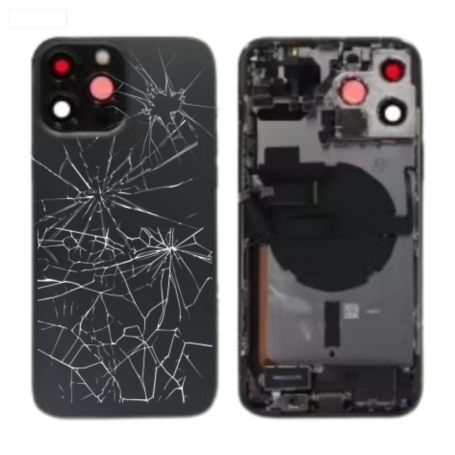 Back Glass, Rear Cover - Back Cover Housing iPhone 13 Pro Max Graphite - Charging Connector without Battery (Original Disassembl